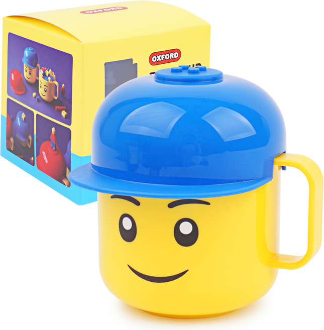 옥스포드 캡 얼굴한손컵, 옥스포드 캡얼굴한손컵_블루, 1개