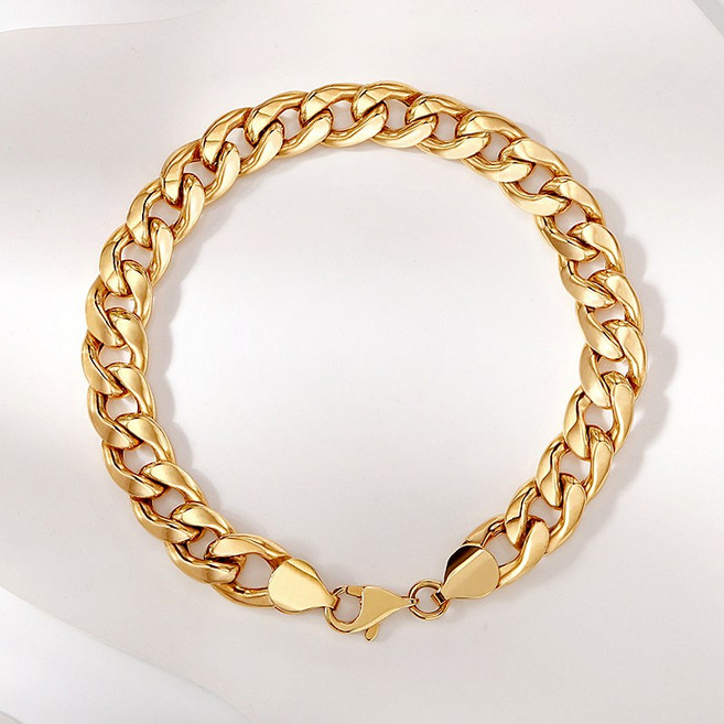 [골드팡] 14k 심플리시티 커브체인 팔찌(당일도착) 여성용 커브체인 유니크 데일리 모던 럭셔리 볼드 레이어드 종로금 심플 엄마 여자친구 고급 선물 추천