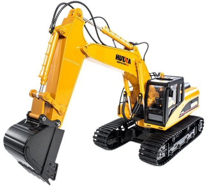 HUINA 合金電動遙控挖土機 650, 550HD中文包裝二十一通帶冒煙 1 14, 1個