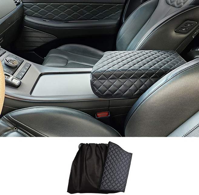 차종별 전용 콘솔쿠션 팔걸이 엠보싱 블랙, 1개, 더뉴카니발 2018~2020