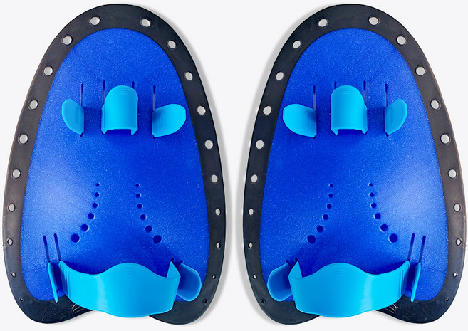 경량 수영패들 핸드패들 캐치업 손 훈련 핸드 손물갈퀴 수영물갈퀴 자세교정 수영훈련용품 수영보조장비(자유형/버터플라이 장비), 파란색 [아치형 고무 테두리 마감]