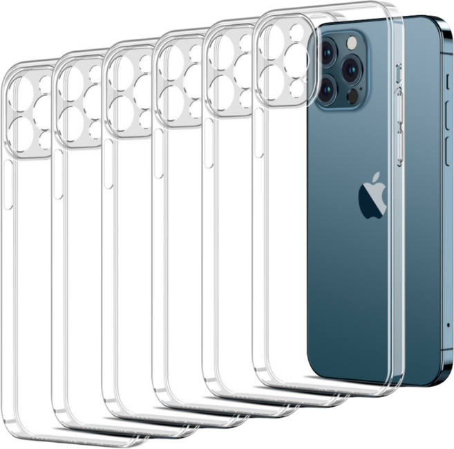 6개 세트 변색 방지 아이폰 투명 실리콘 케이스