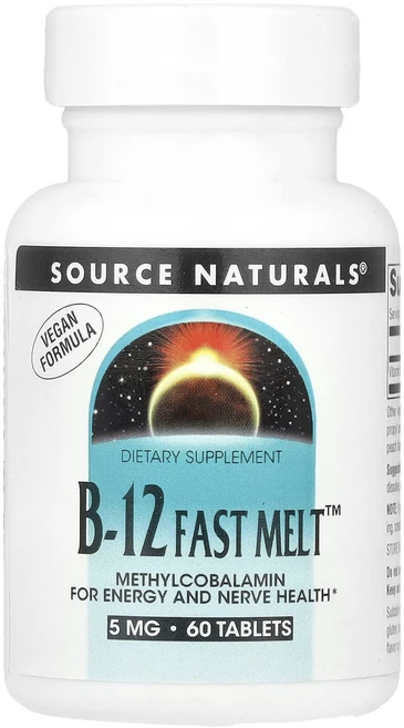 소스내추럴스 B-12 패스트 멜트 5mg 60 정, 6개, 60정 - 쿠팡