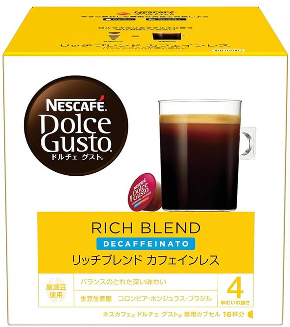 네스카페 돌체구스토 전용 캡슐 리치 블렌드 카페인리스 16PX1박스 레귤러 커피, 1