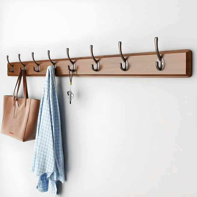 마켓플랜 빈티지 원목 벽걸이 더블 후크 8구, 엔틱, 1개