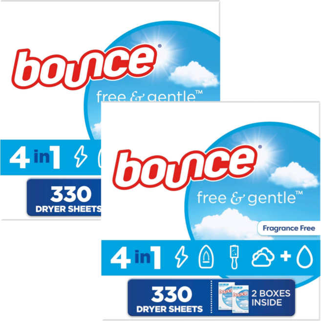 Bounce 바운스 건조기시트 330매입 2개 무향 저자극 건조기시트 무향 섬유유연제 무향 건조시트