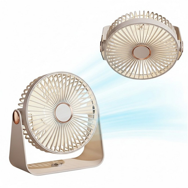 탁상용 선풍기 무소음 벽걸이 선풍기, 화이트, 7000mah