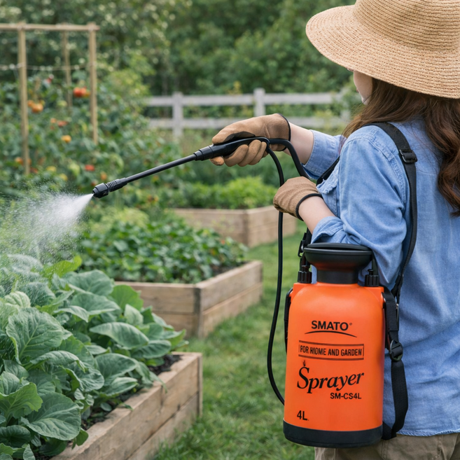 스마토 압축분무기 원예 방역 세차 농약분사 제초제 분무기 펌프 3L 4L 5L 7L 8L, 1개, SM-CS4L