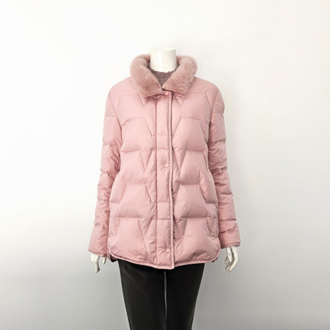 포라리 밍크퍼 구스 다운 자수 패딩 SA4S202