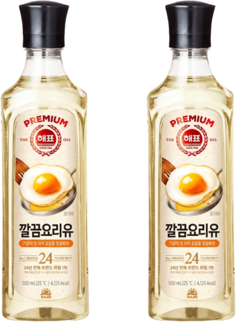 [사조대림] 해표 깔끔요리유 900ml x 2개