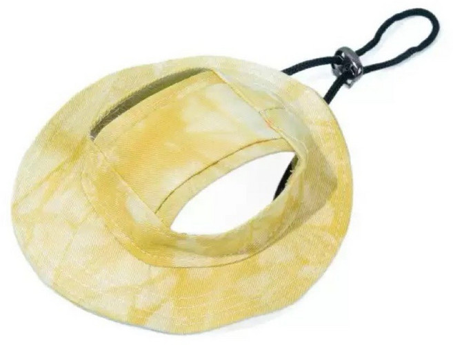 寵愛毛宅 寵物帽子 貓咪狗狗夏天防曬遮陽帽 戶外漁夫帽, 黃色, 1個