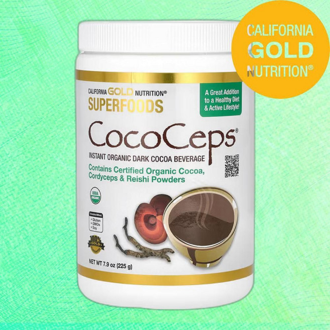 캘리포니아 골드 뉴트리션 코코캡 오가닉 코코아 225g California Gold Nutrition CocoCeps 7.93 oz, 1개
