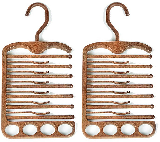 국산 11구 논슬립 스카프 머플러걸이, 2개, 우드브라운