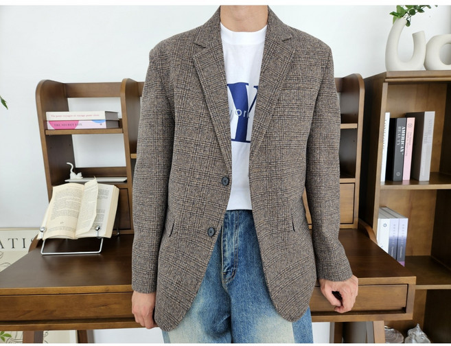 남자 겨울 블레이져 모직마이 캐주얼정장 울 콤비자켓 8color