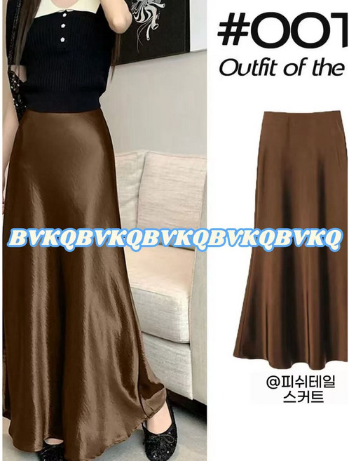 새틴 밴딩스커트 실키 머메이드 롱스커트 8칼라