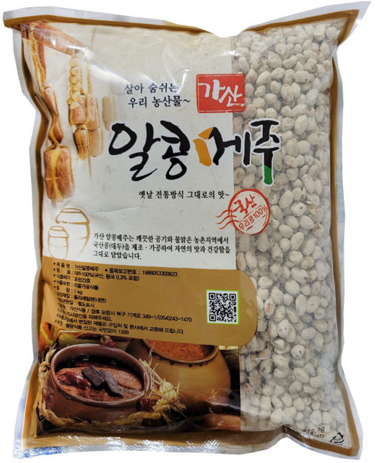 국산메주1k 가산알콩메주 메주100% 까치네알콩메주 개량메주, 1개, 1kg