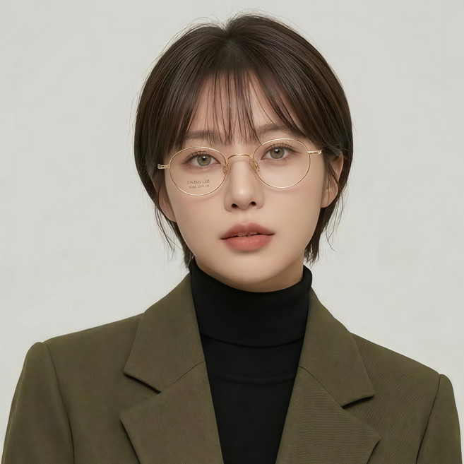 YUEMEIYD 긱시크 티타늄 안경테 실리콘 코받침 안경테 남녀 공용