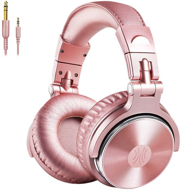 원오디오 PRO20 모니터링 헤드폰 오버이어 밀폐형 듀얼잭 유선 헤드셋, 로즈 골드