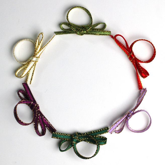 포장 리본 - 골드 라인 컬러 1롤, 연두