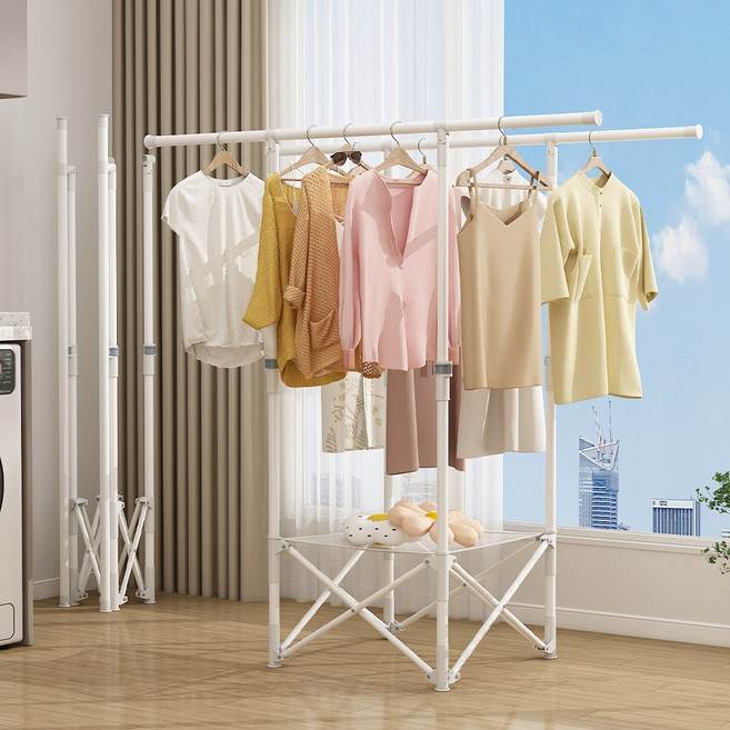 Saiyaar 높이연장 원터치 폴딩 빨래건조대 이불건조대 1450mm, 화이트A