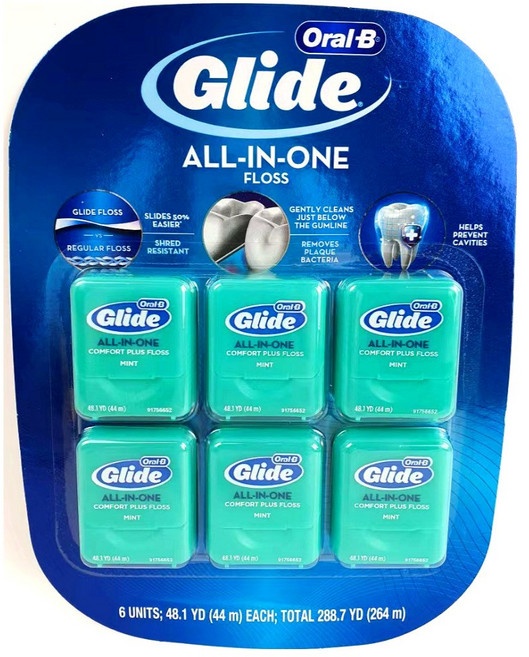 오랄비 글라이드 민트 치실 44m, 6개입, 1세트