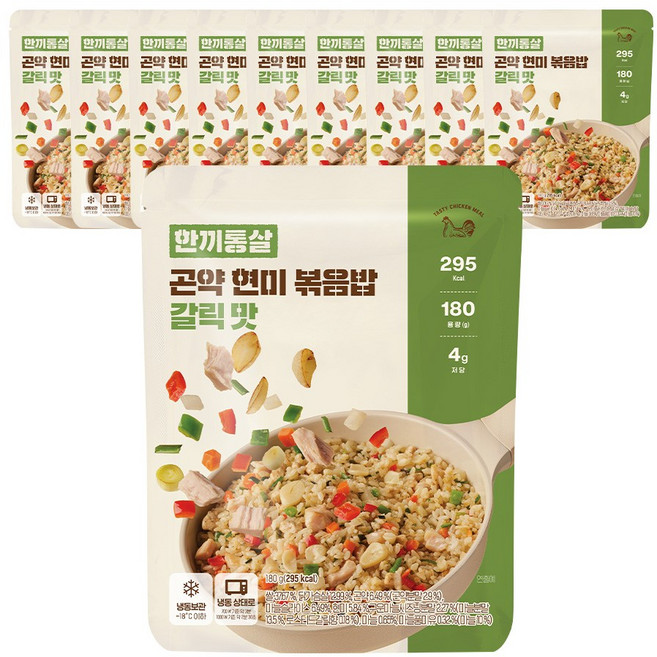 한끼통살 곤약현미볶음밥 갈릭맛 10개입, 10개, 180g