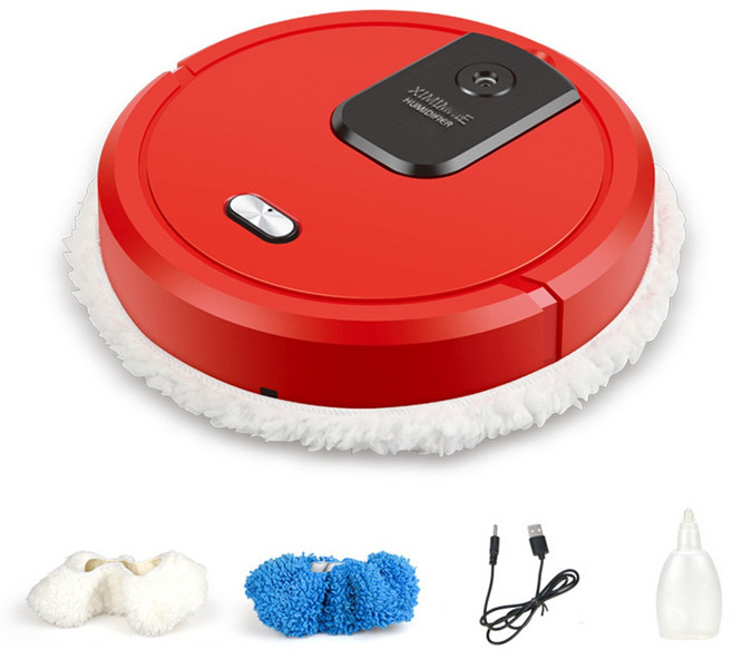 물걸레 로봇청소기 무선 스마트 가정용 충전식 로봇청소기, 붉은색
