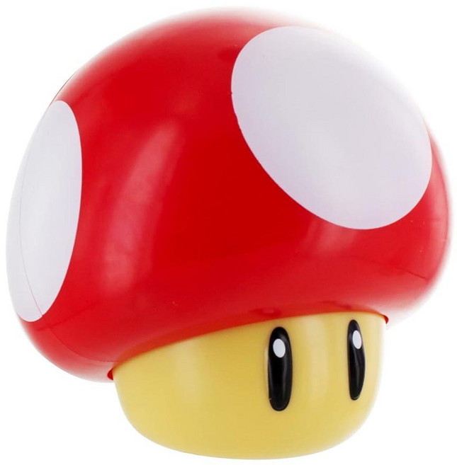 Paladone 슈퍼 마리오 브라더스 버섯 조명 사운드 포함 팬을 위한 닌텐도 수집용 피규어 램프 선물 침실 또는 게임 룸을 위한 테마 장식 121847, 1개