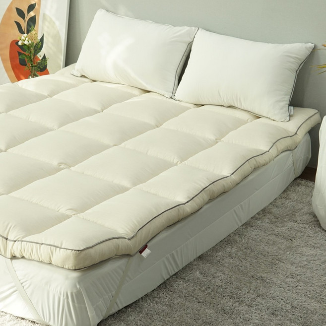 도톰한 5cm 멜란지 순면 모달 사계절 각토퍼 알러지케어 진드기케어 사계절용, 베이지