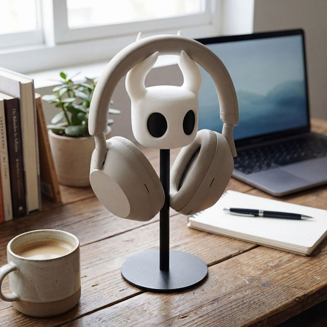 耳機支架 頭戴式掛架 電腦桌面收納展示固定防滑通用, 1個, 空洞騎士耳機支架-帶防滑墊
