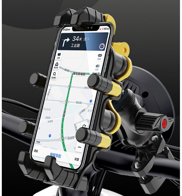 삼성 폴더블폰 폴더폰 가능 진동방지 오토바이 자전거 스마트폰 거치대 휴대폰 거치대 스쿠터 스마트폰 거치대 방진, 블랙 미러 고정