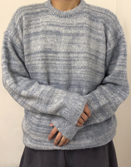 Wear.D 브러쉬 라운드 니트 남성 긴팔 따뜻한 겨울 니트 4COLOR 웨어디