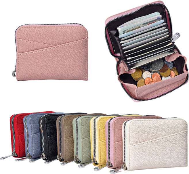 아노유 아코디언 카드지갑 동전 명함 지갑 8종 컬러 파우치증정