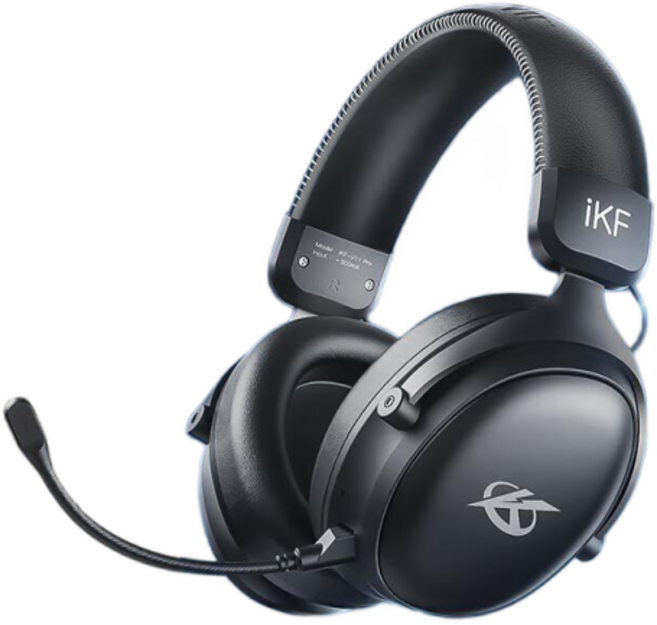 iKF V11 Pro 블루투스 무선 게이밍 헤드셋 7.1서라운드 4모드 연결, 블랙