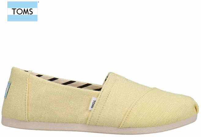 탐스 알파가타 여성 플랫슈즈 캔버스 옐로우