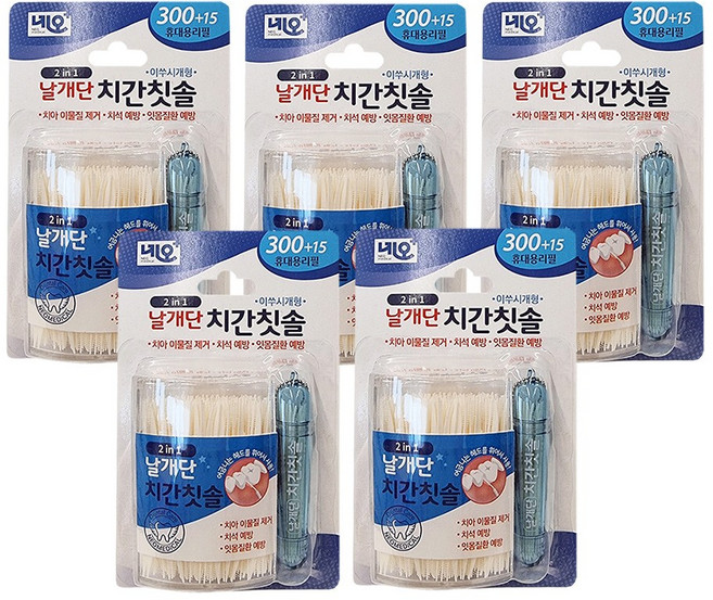 네오 2 NI 1 날개단 치간칫솔, 315개입, 5개