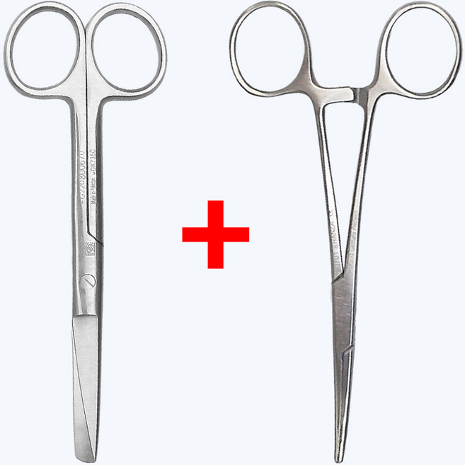 시저 가위 + 곡선 캘리 14cm 2P 간호사 의료 병원 실습용 켈리 포셉 겸자 의료용 네오널스