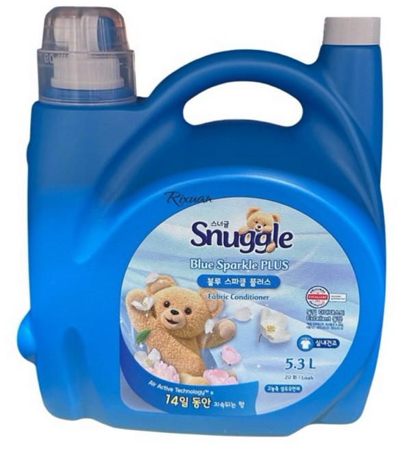 Snuggle 熊寶貝 藍色閃耀Plus 超濃縮柔軟護衣精 清新皂香 5.3公升, 1個, 一罐價