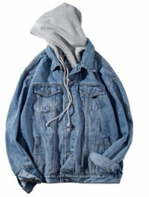 JDUDS 假二件牛仔外套 寬鬆丹寧夾克 男女可穿 M (版型偏小)