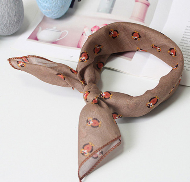 여성손수건 아사 가제 면 쁘띠 목손수건 플라워 꽃무늬 미니 쁘띠 스카프 선물