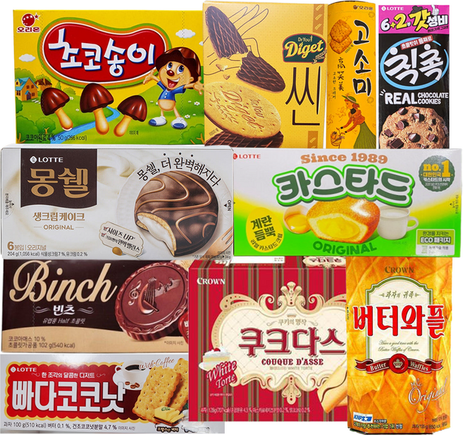 사무실 탕비실 각과자 과자 10종 세트, 1세트, 10종 과자