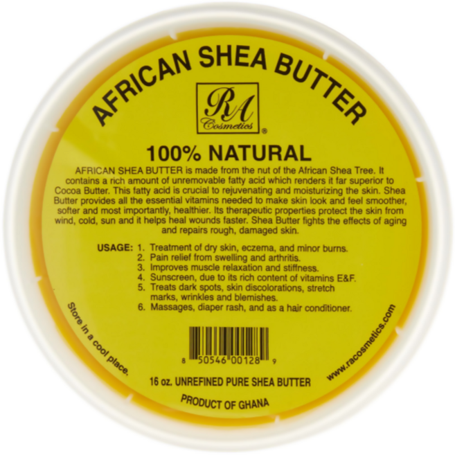 [해외]RA COSMETICS African Shea Butter 100% 내추럴 아프리칸 시어 버터, 1개, 454g, 1개