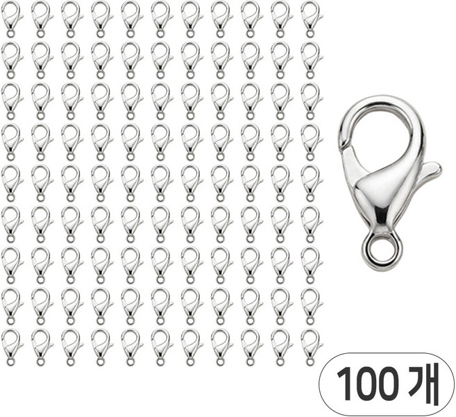 개고리 게고리 랍스터고리 열쇠고리부자재, 100개, 랍스터 개고리 14mm