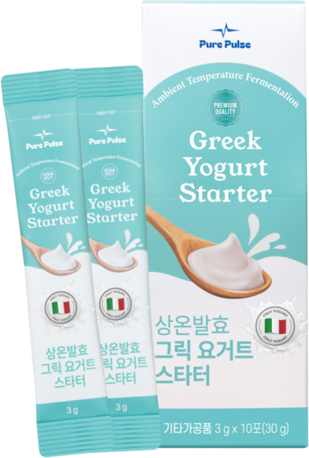 퓨어펄스 그릭요거트 스타터 분말 파우더 상온발효 프로탁 올리고당 함유, 1박스, 3g, 10개입, 3g