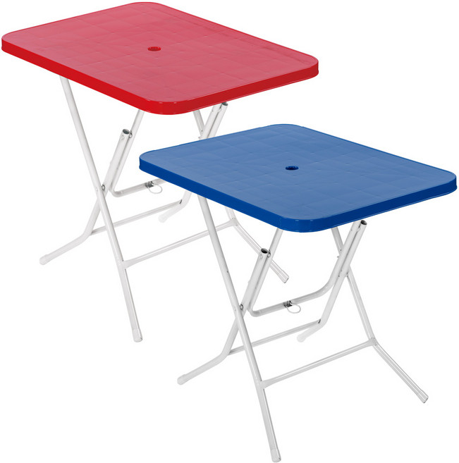 플라스틱테이블 직사각테이블 야외테이블 편의점 포장마차 간이 접이식, 블루