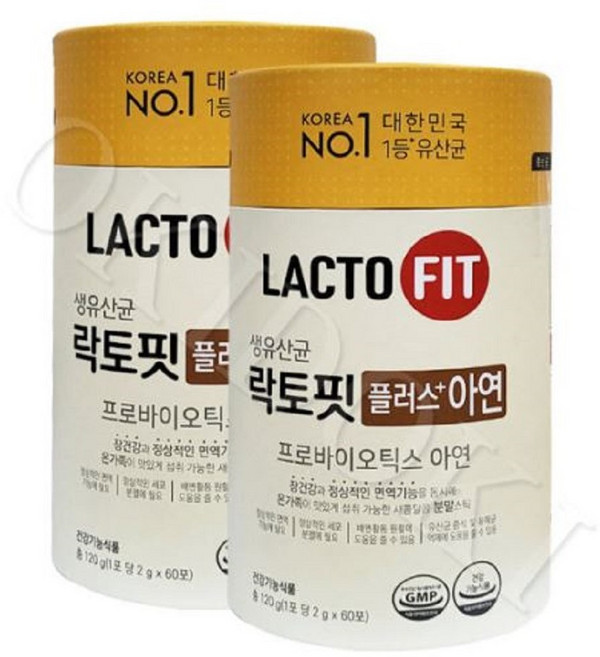 종근당건강 생유산균+아연 60포x2통, 120g, 2개