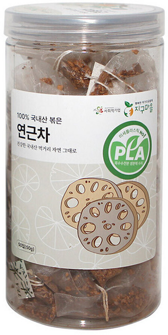 지구마을 옥수수전분 생분해필터 PLA 국내산 삼각티백 전통차 연근차, 1개, 50개입, 1g