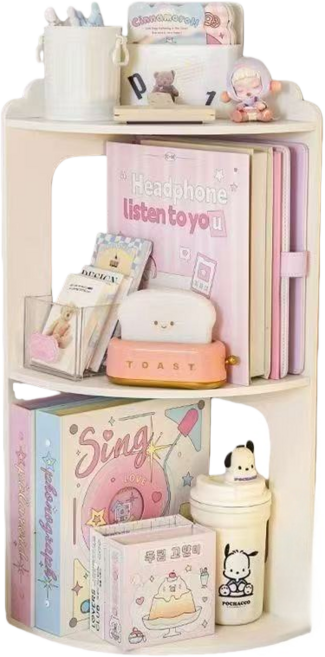 YAPOGI 코너 책상 정리 선반 다용도 수납 선반 사무실 주방, 화이트, 3단