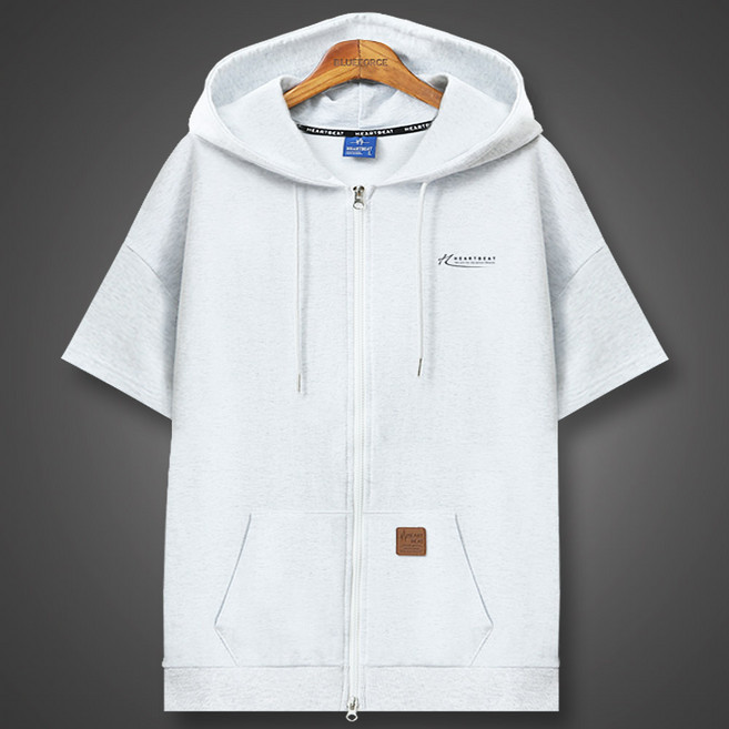 하트비트 블루포스 베럿티 반팔 지퍼 포켓 캐주얼 후드집업