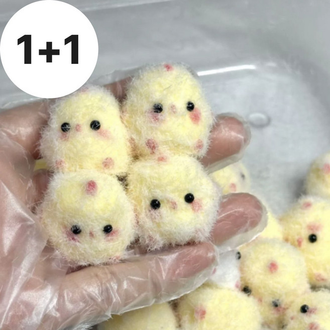 [1+1]모리포켓 병아리말랑이 스퀴시 말랑이장난감 스트레스볼, 미니말랑이2개입